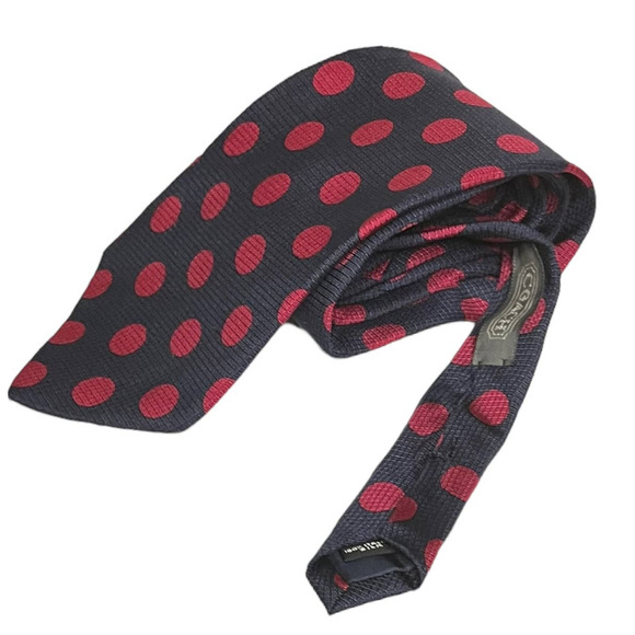 Coach Other - Coach navy and pink vintage silk polka dotted tie